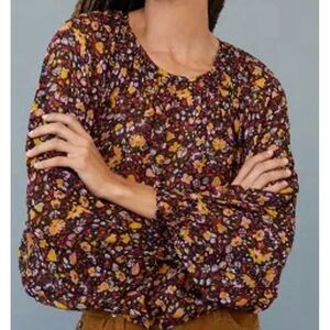 Anthropologie Women's Florence Balducci Femme Collared Blouse Sz‎ Xs Boho Floral